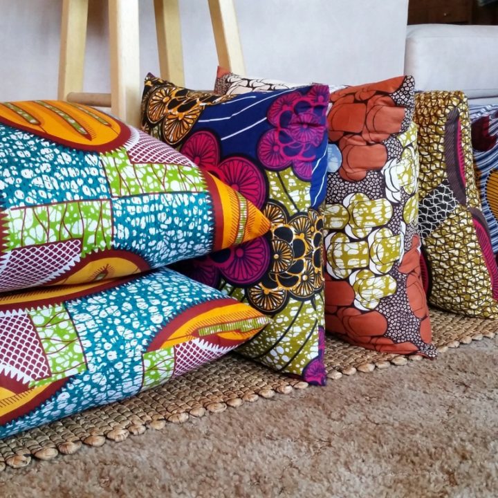 pillows, cushions, ankara, african print, anitra terrell, reflektion design, textiles